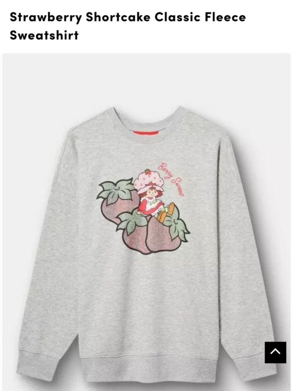Torrid Strawberry Shortcake Sweatshirt Cozy Berry Sweet sparkle Graphic Sz 0x